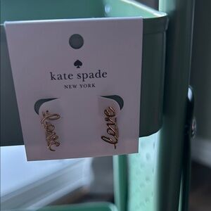 ❤️ Kate Spade Gold Script Earrings